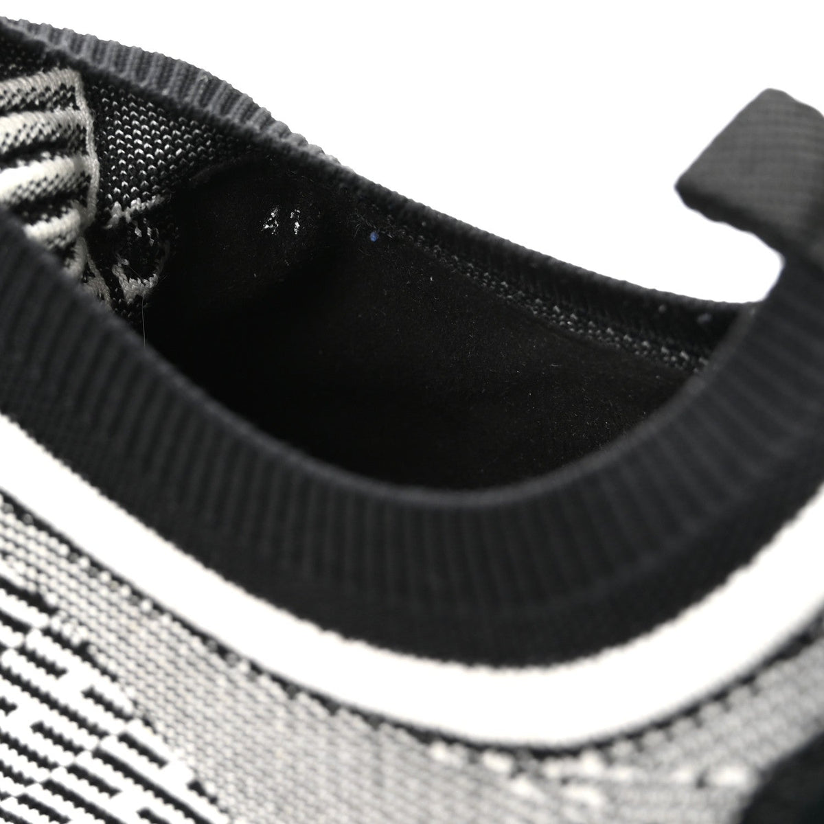 Knit Goatskin Mens Addict Sneakers 41 Black White