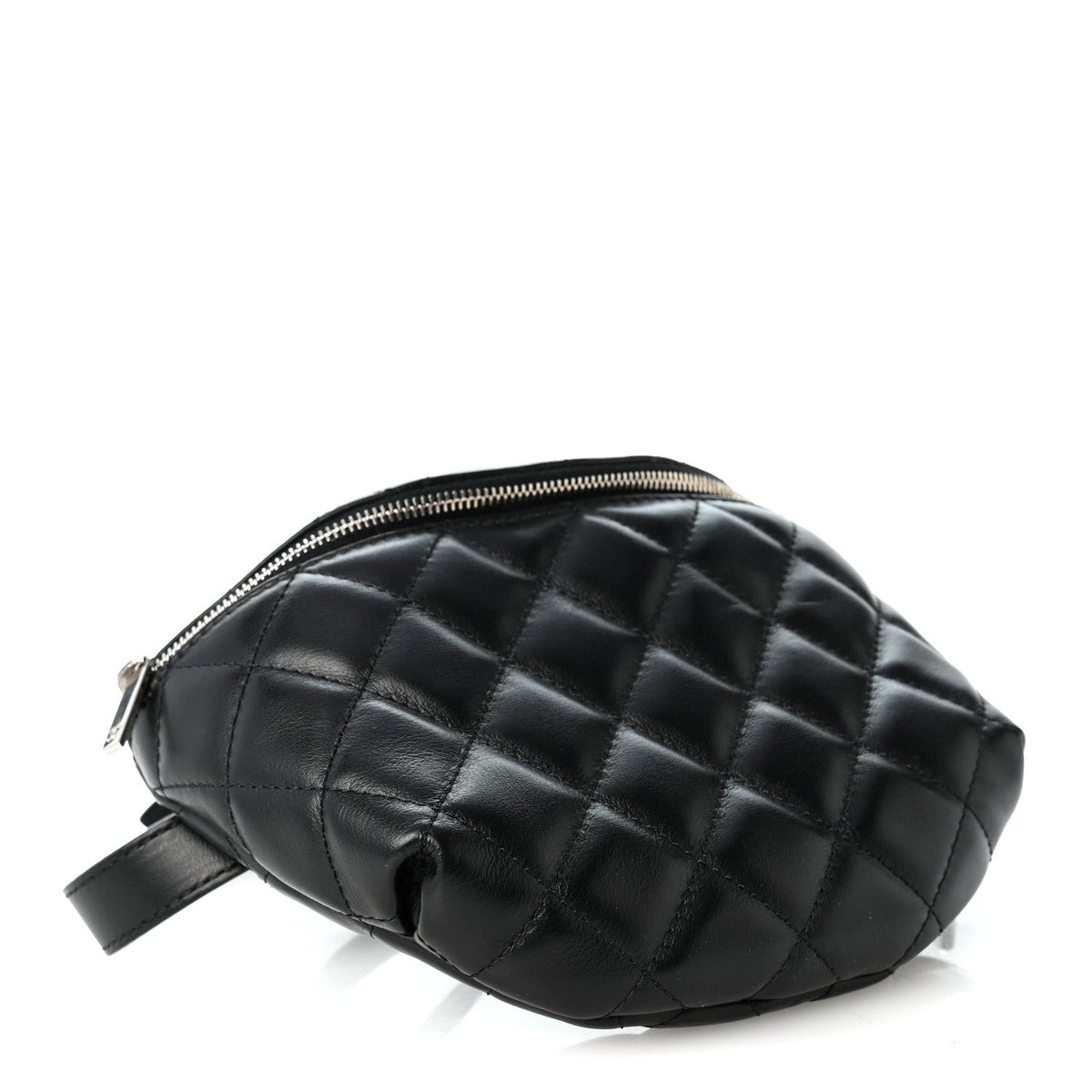 Calfskin Quilted Waist Belt Bag Black