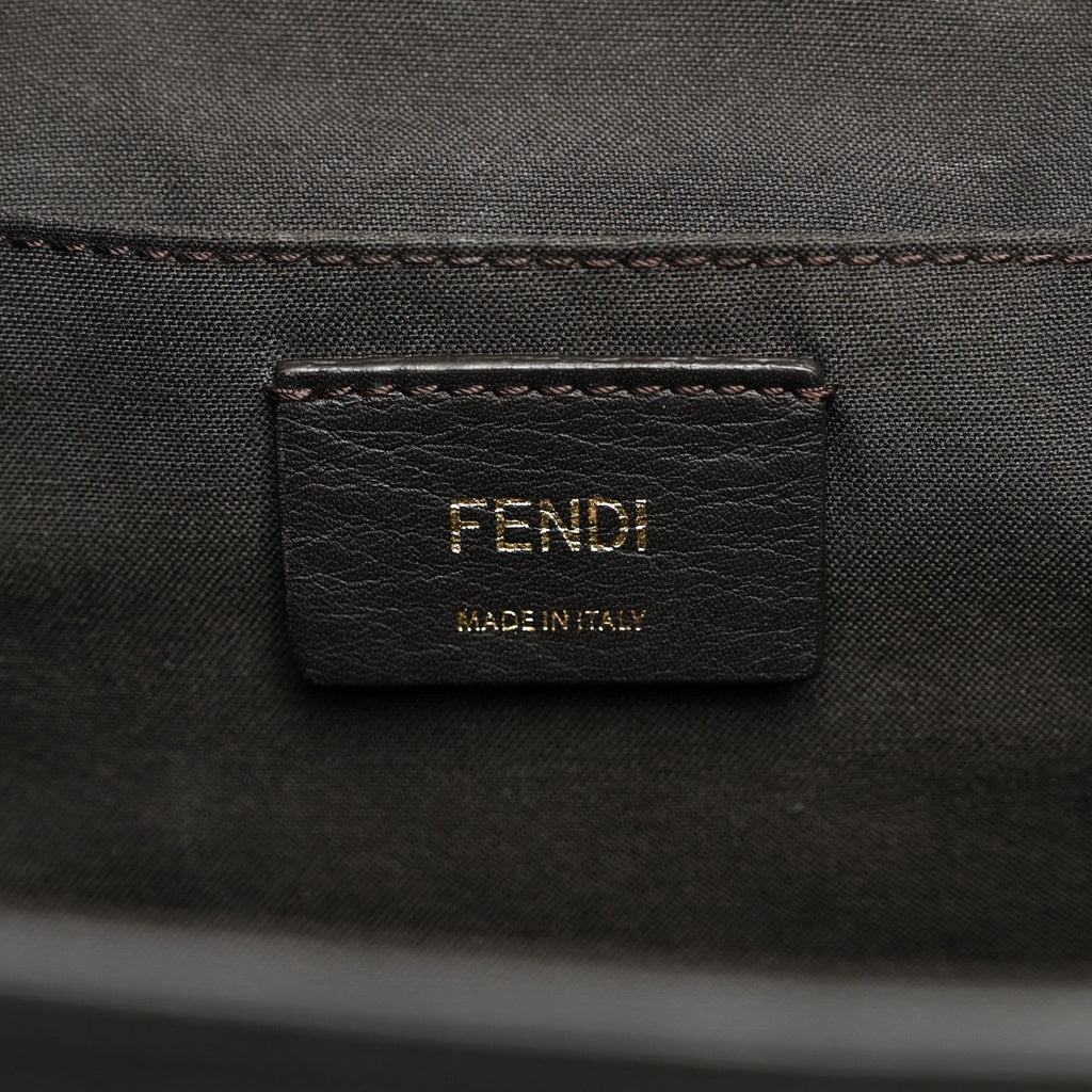 Vitello Cruise Bi-Color FF 1974 Embossed F is Fendi Drawstring Backpack Black Fragola Maya