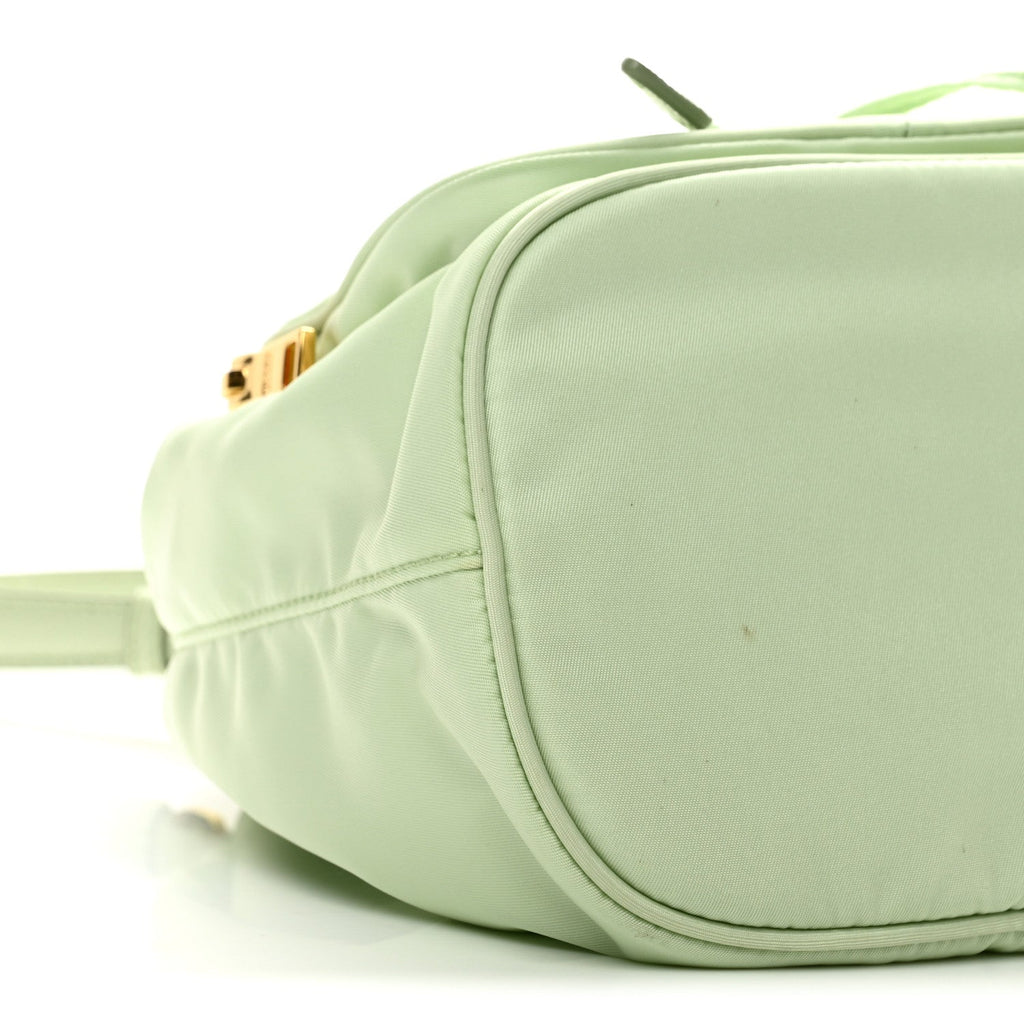 Re-Nylon Saffiano Duet Bucket Crossbody Bag Acqua