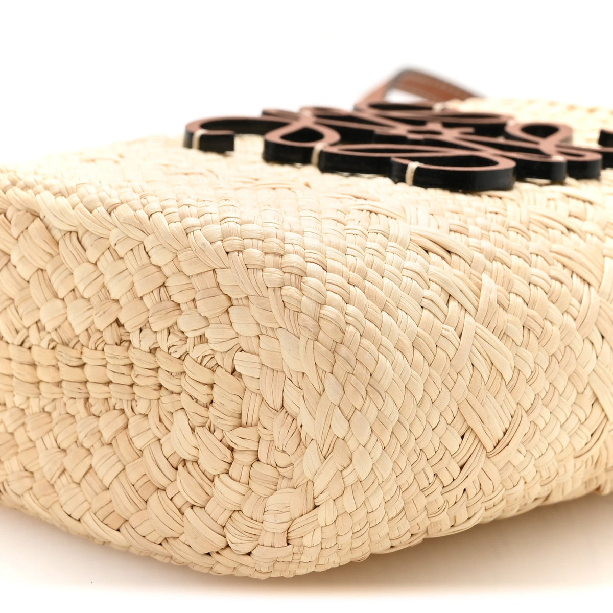 Calfskin Raffia Paulas Ibiza Square Bucket Bag Natural Tan