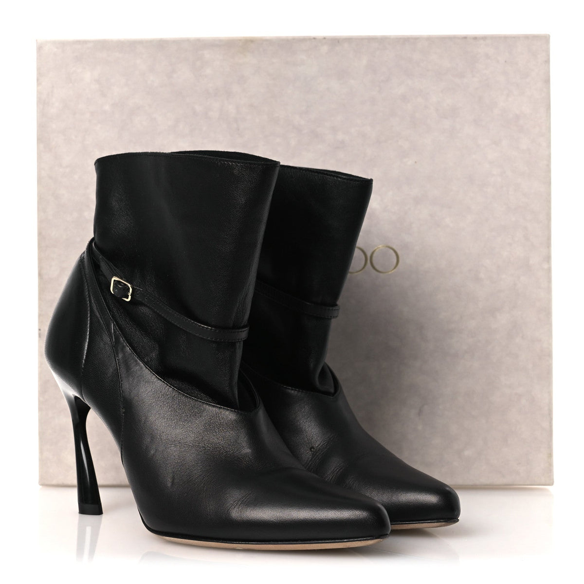 Nappa Calfskin Cacia 85 Ankle Boots 38 Black