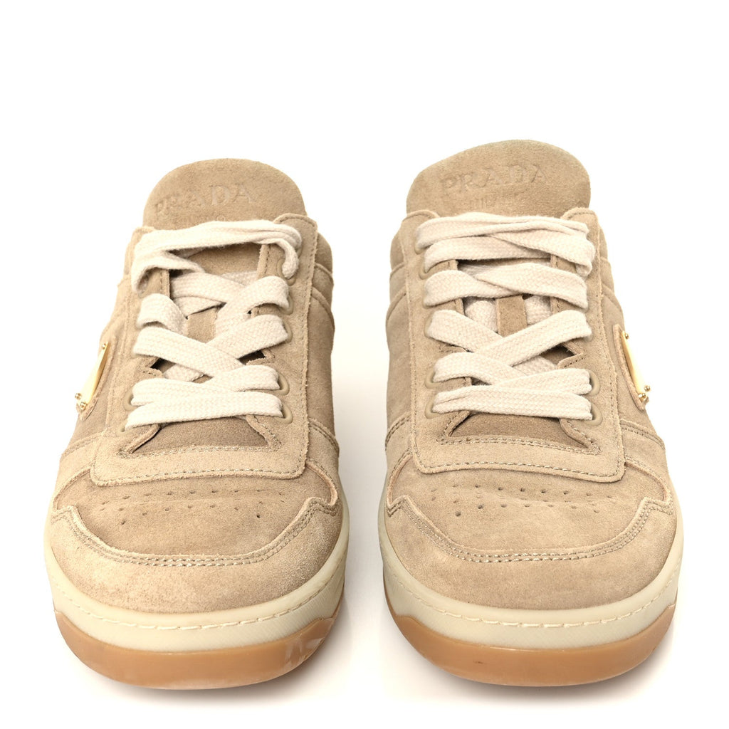 Suede Triangle Womens Downtown Low Top Sneakers 37 Ecru