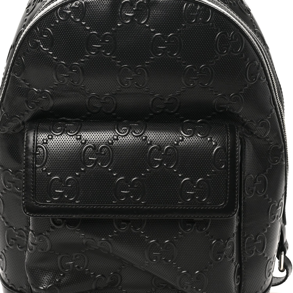 Calfskin GG Tennis Embossed Backpack Black