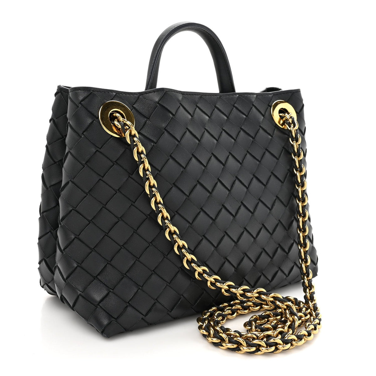 Nappa Intrecciato Small Andiamo With Chain Shoulder Bag Nocturnal