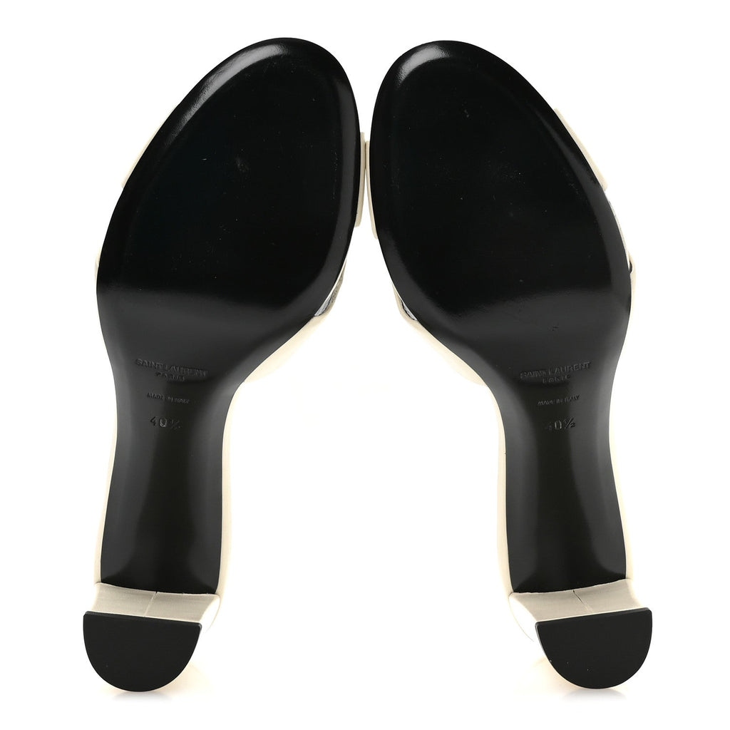 Lambskin Bianca Mules 40.5 Pearl