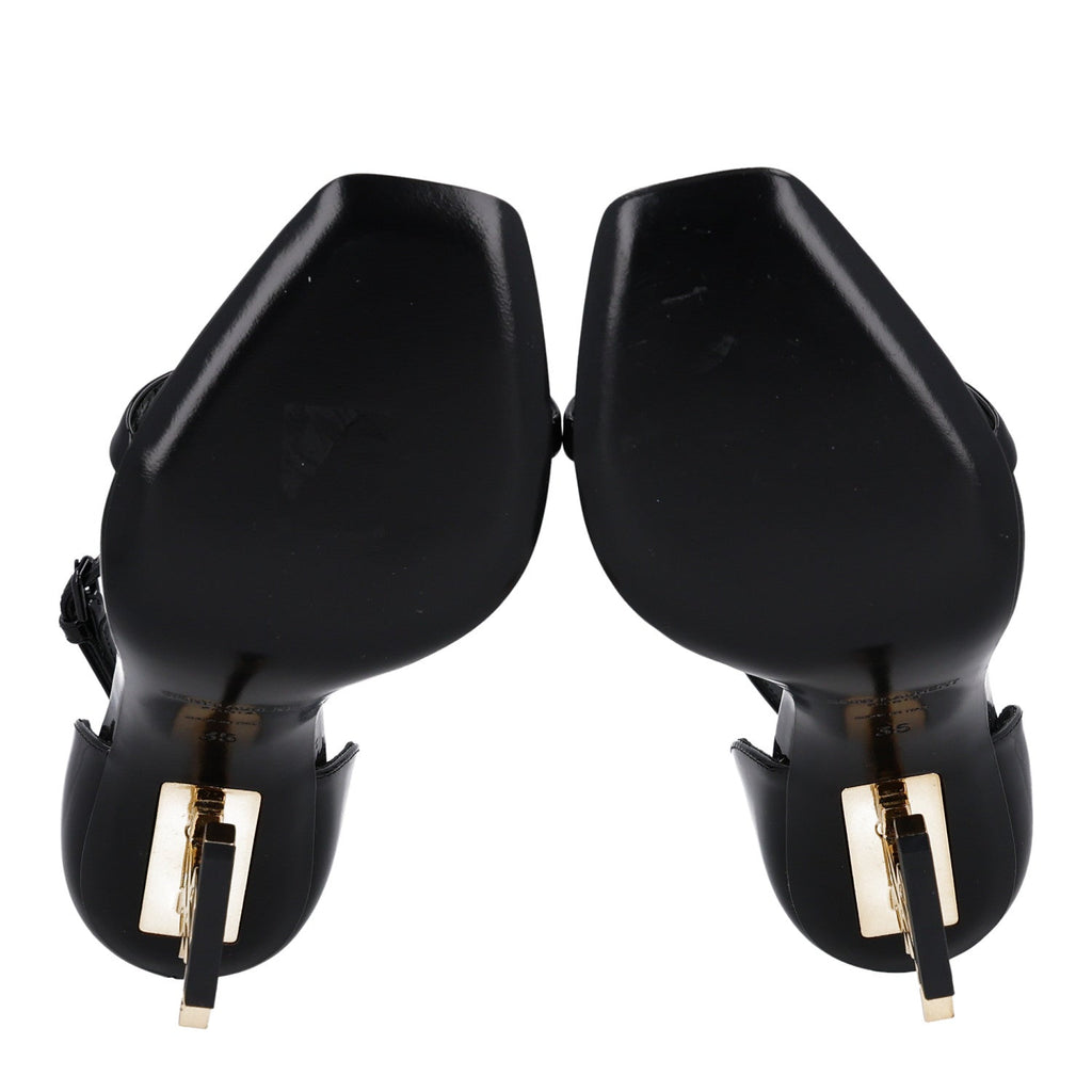 Patent Calfskin Opyum 110 Sandals 35 Black Gold