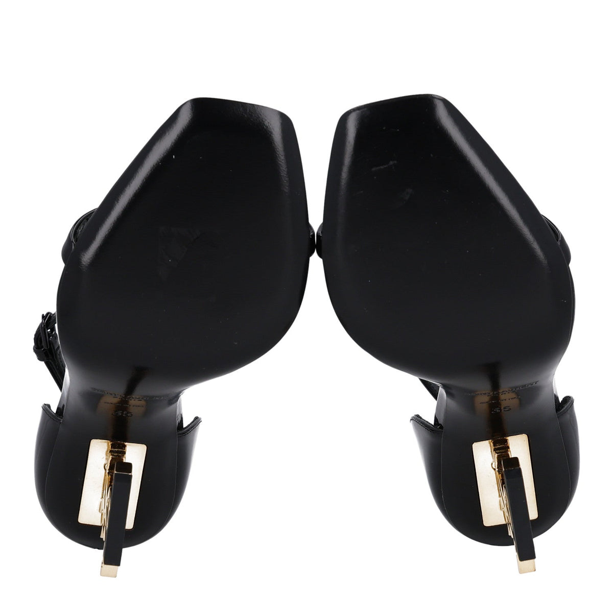 Patent Calfskin Opyum 110 Sandals 35 Black Gold