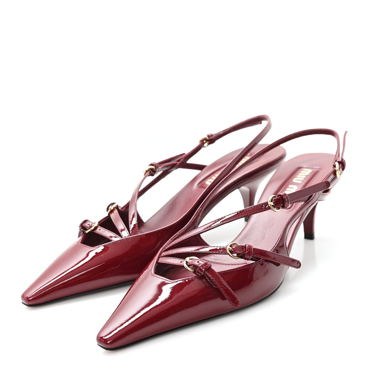 Vernice Buckle 55mm Slingback Pumps 39 Porpora