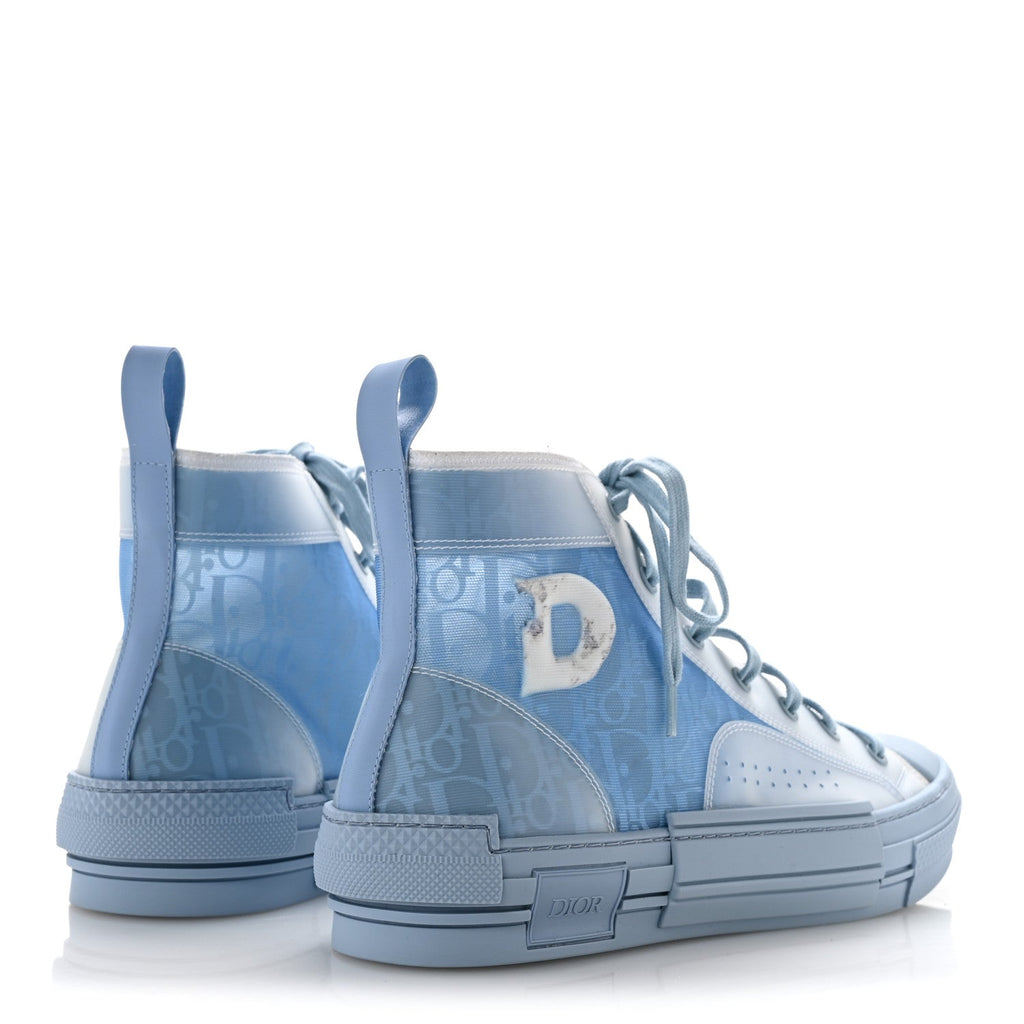 X DANIEL ARSHAM Technical Canvas Oblique Mens B23 High Top Sneakers 43 Blue Beige