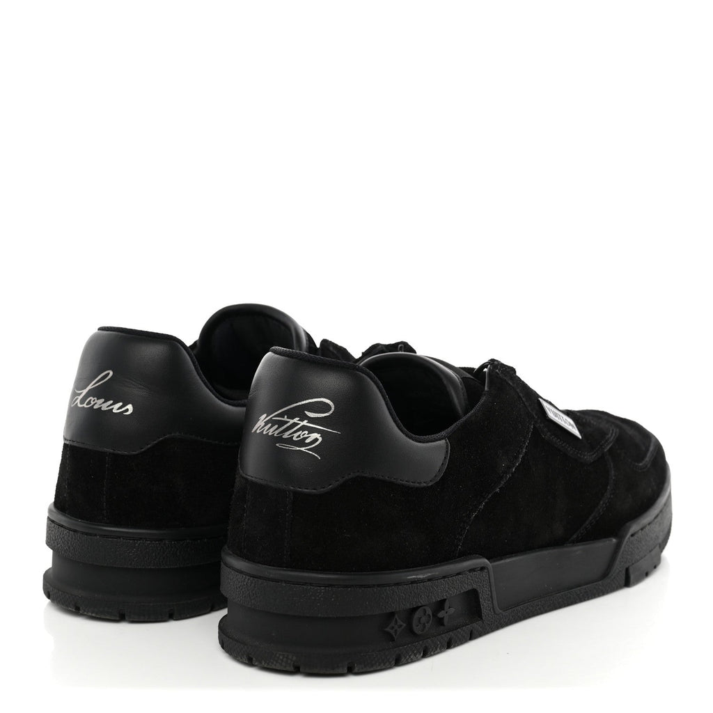 Suede Mens LV Trainer Sneakers 5.5 Black