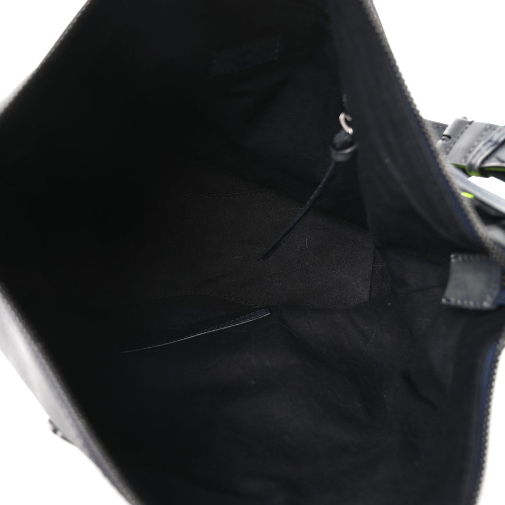 Used Calfskin Silver Hardware Small Neo Classic City Navy