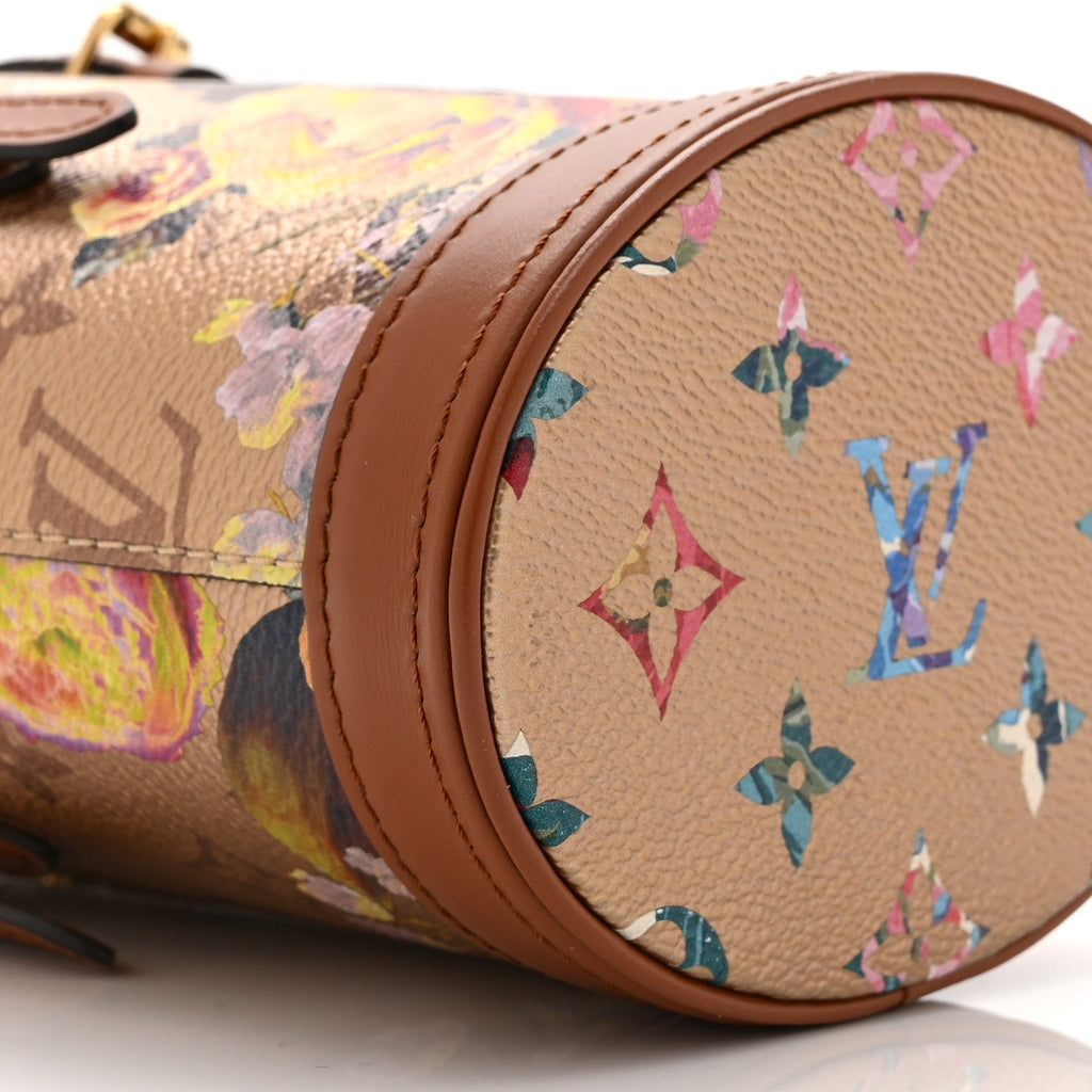Metallic Monogram LV Garden Nano Bucket Bag Gold