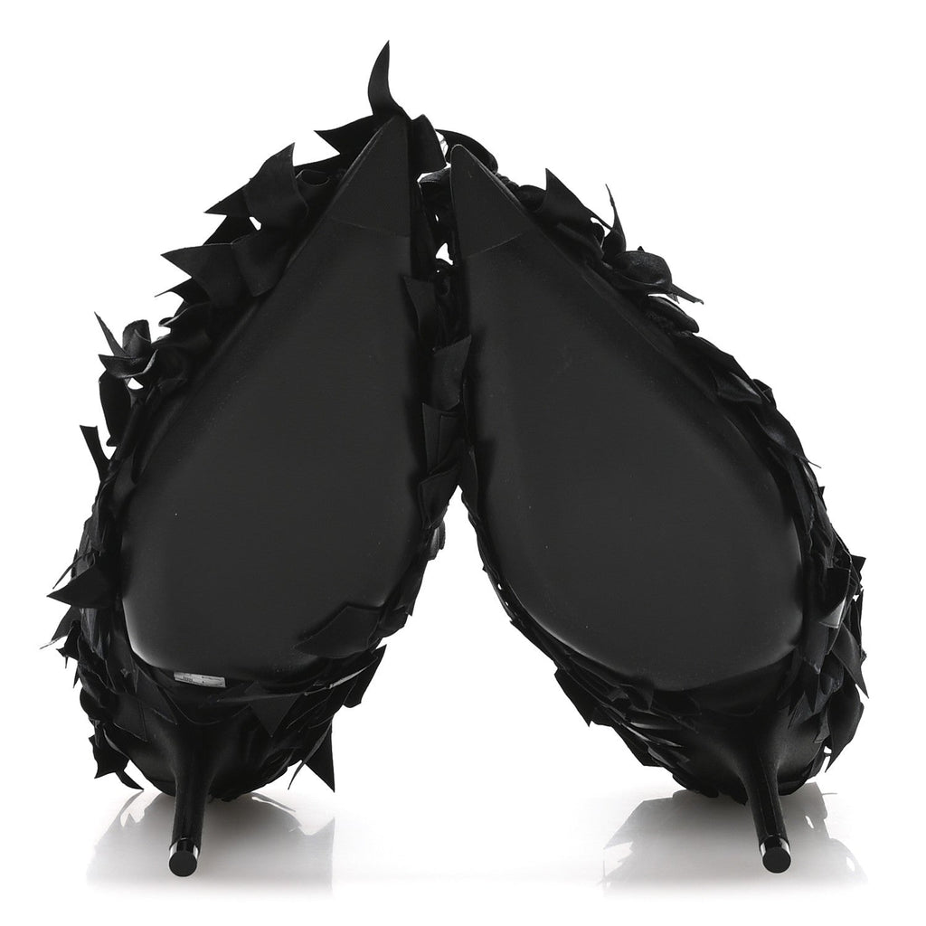 Satin Pointed Marie A Bows All Over 110mm Pumps 35 Black