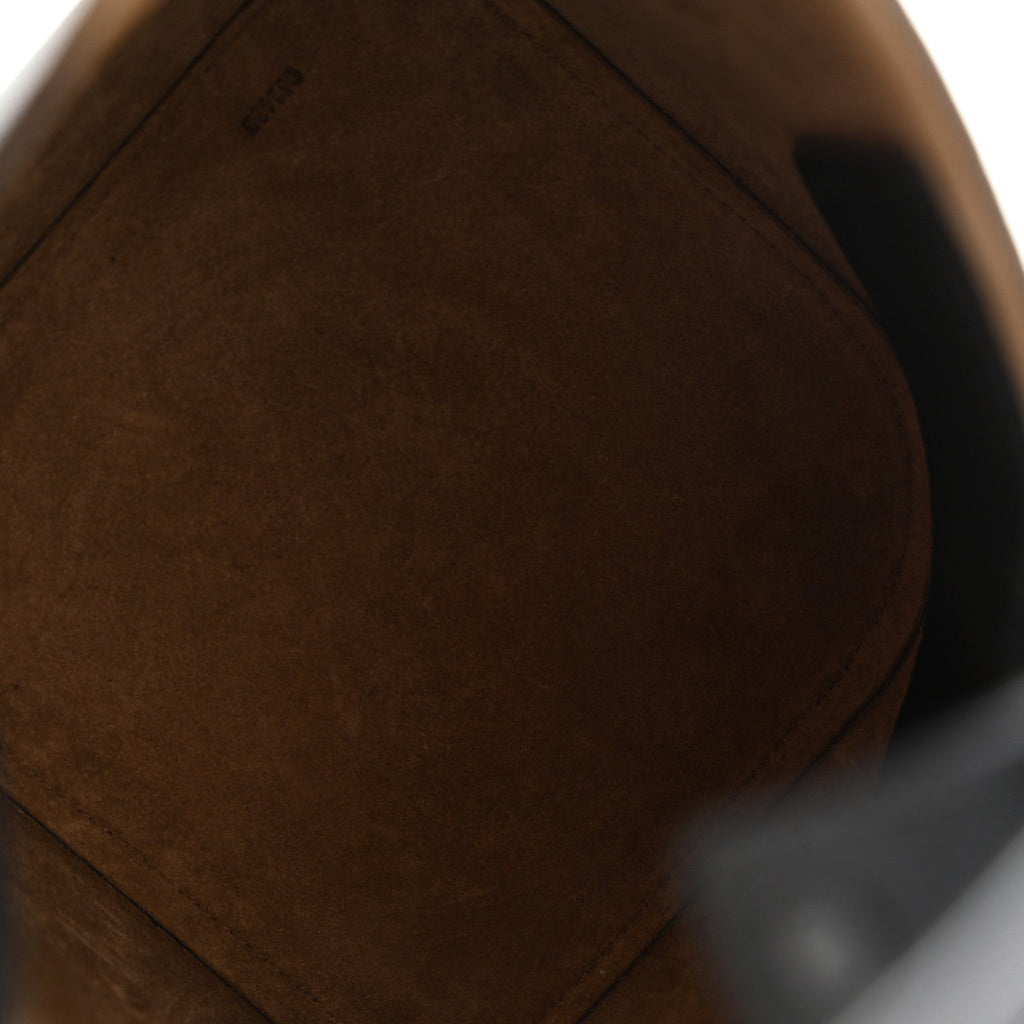 Soft Grained Calfskin Mini Pebble Bucket Bag Black