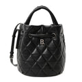 Nappa Calfskin Quilted Touch B Bucket Bag Black