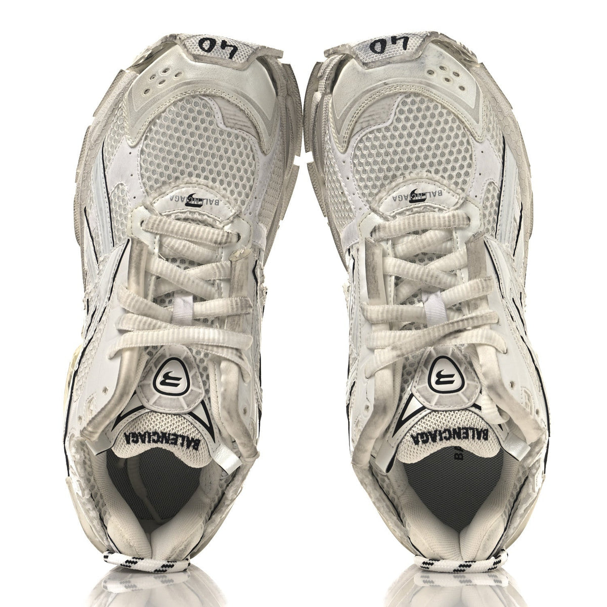 Mesh Rubber Monocolor Womens Runner Sneakers 40 White