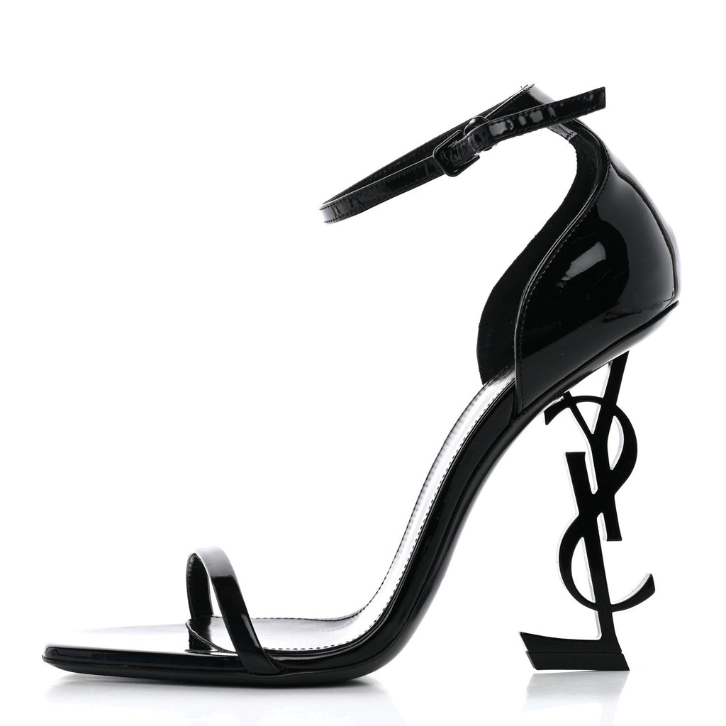 Patent Calfskin Opyum 110 Sandals 37.5 Black