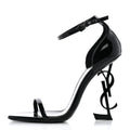 Patent Calfskin Opyum 110 Sandals 37.5 Black