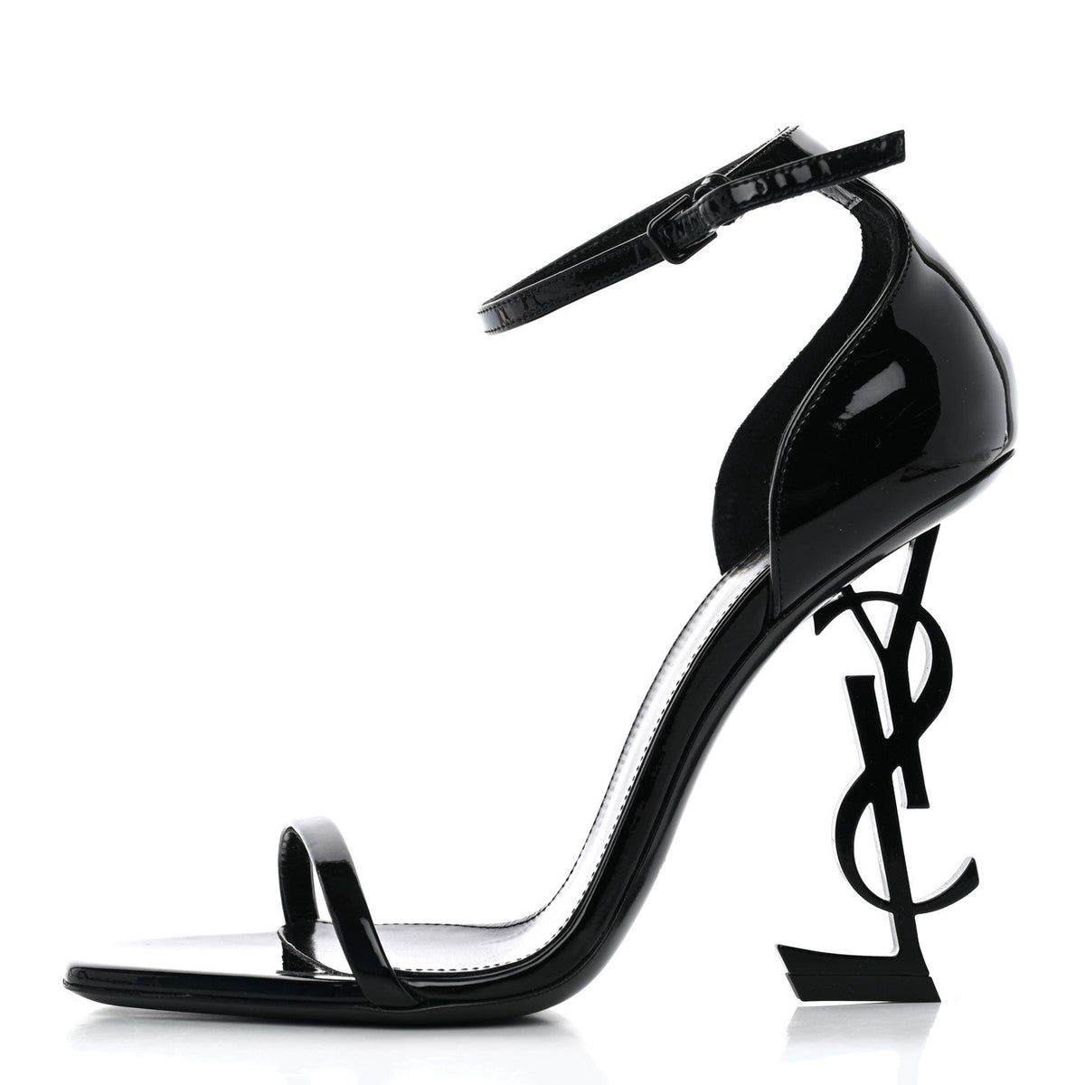 Patent Calfskin Opyum 110 Sandals 37.5 Black