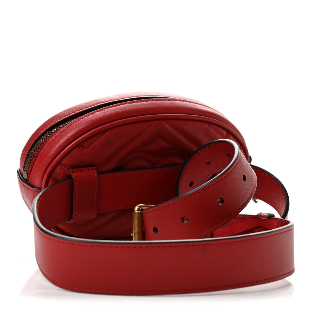 Calfskin Matelasse GG Marmont Belt Bag 85 34 Hibiscus Red