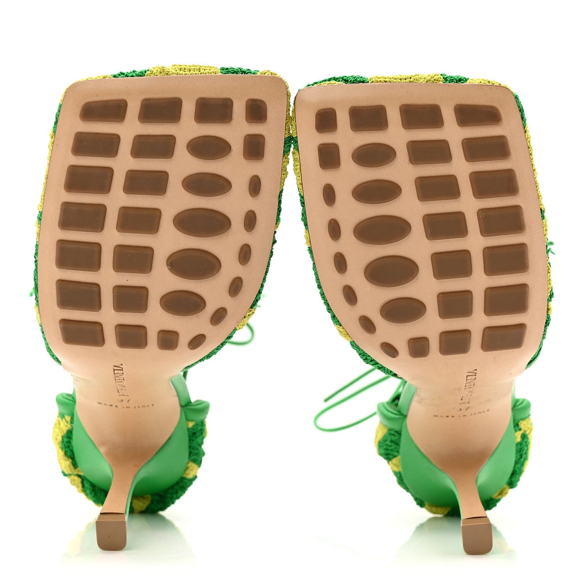 Crochet Stretch Ankle Tie Sandals 37 Kiwi Parakeet