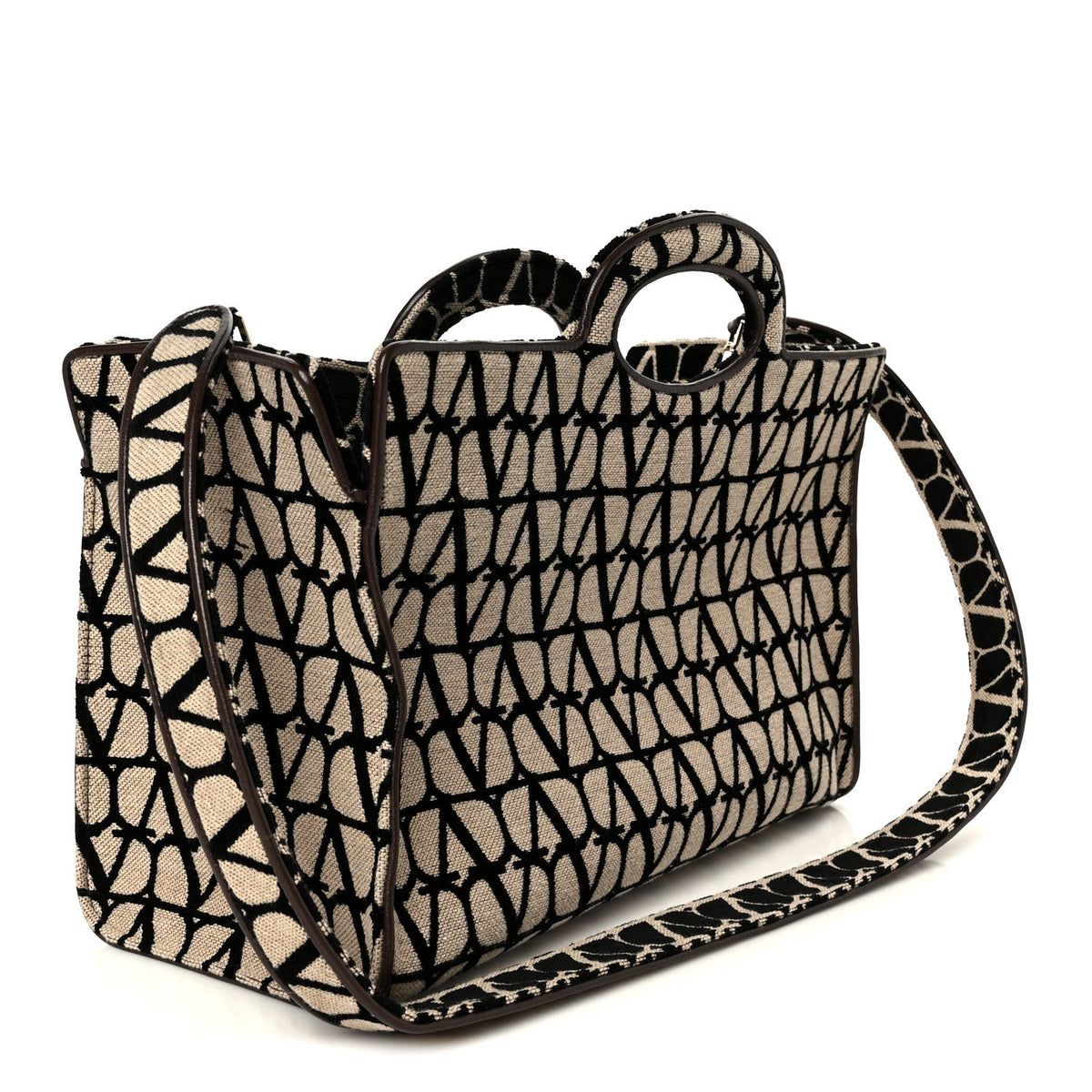 Toile Iconographe Goatskin Le Troisieme Shopping Bag Naturale Black Fondant