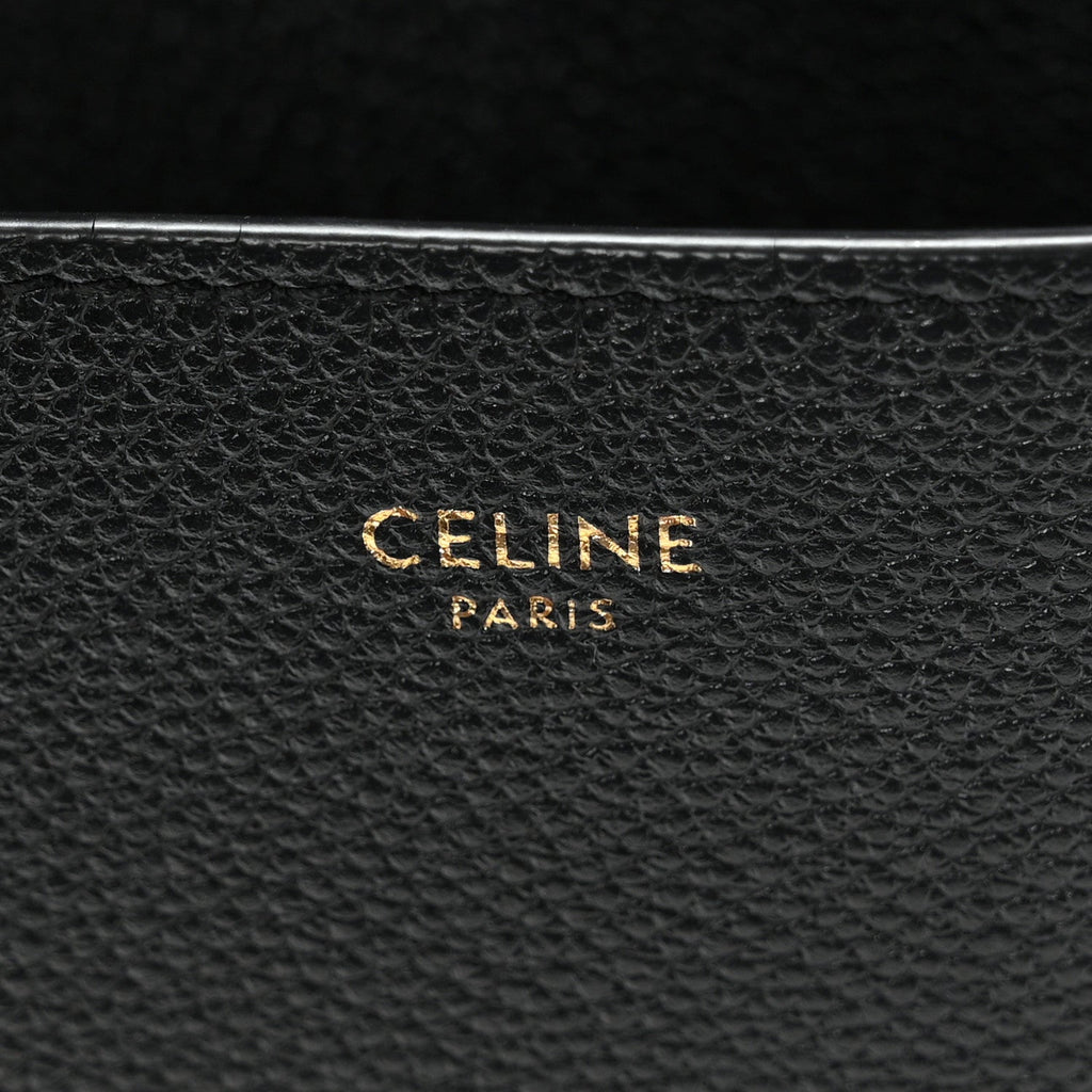 Soft Grained Calfskin Sangle Bucket Bag Black