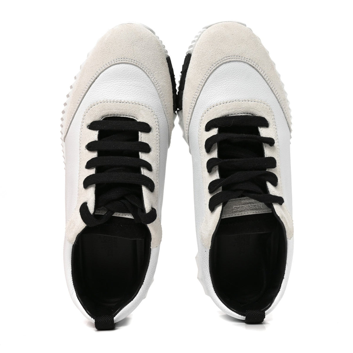 Calfskin Suede Goatskin Bouncing Sneakers 37.5 White Black