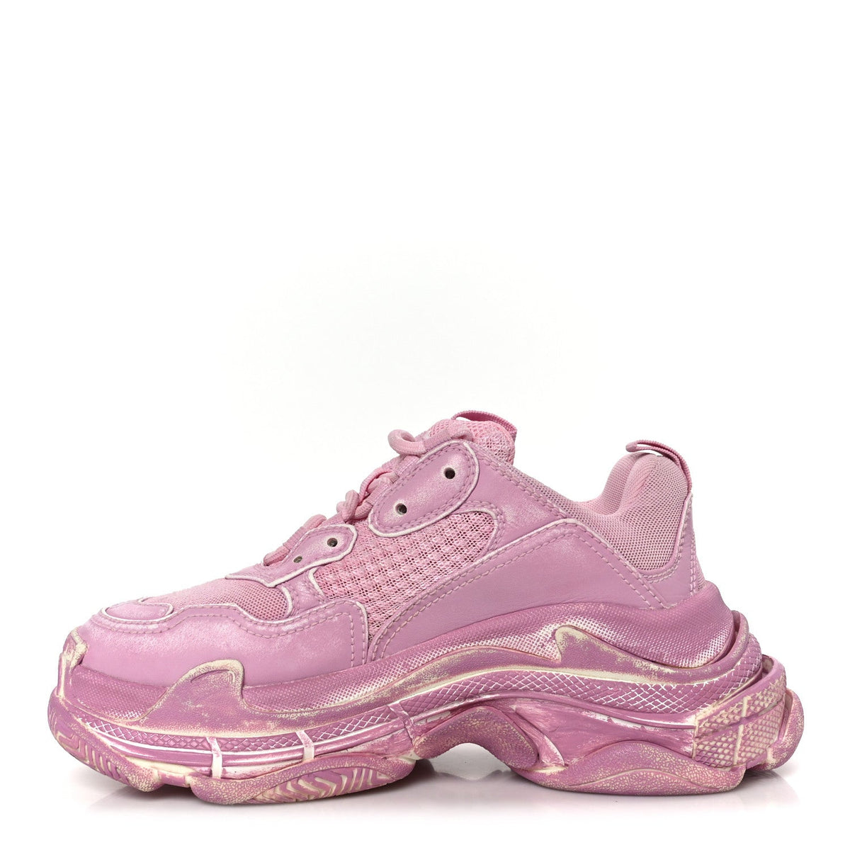 Fabric Mesh Distressed Womens Triple S Sneakers 36 Pink