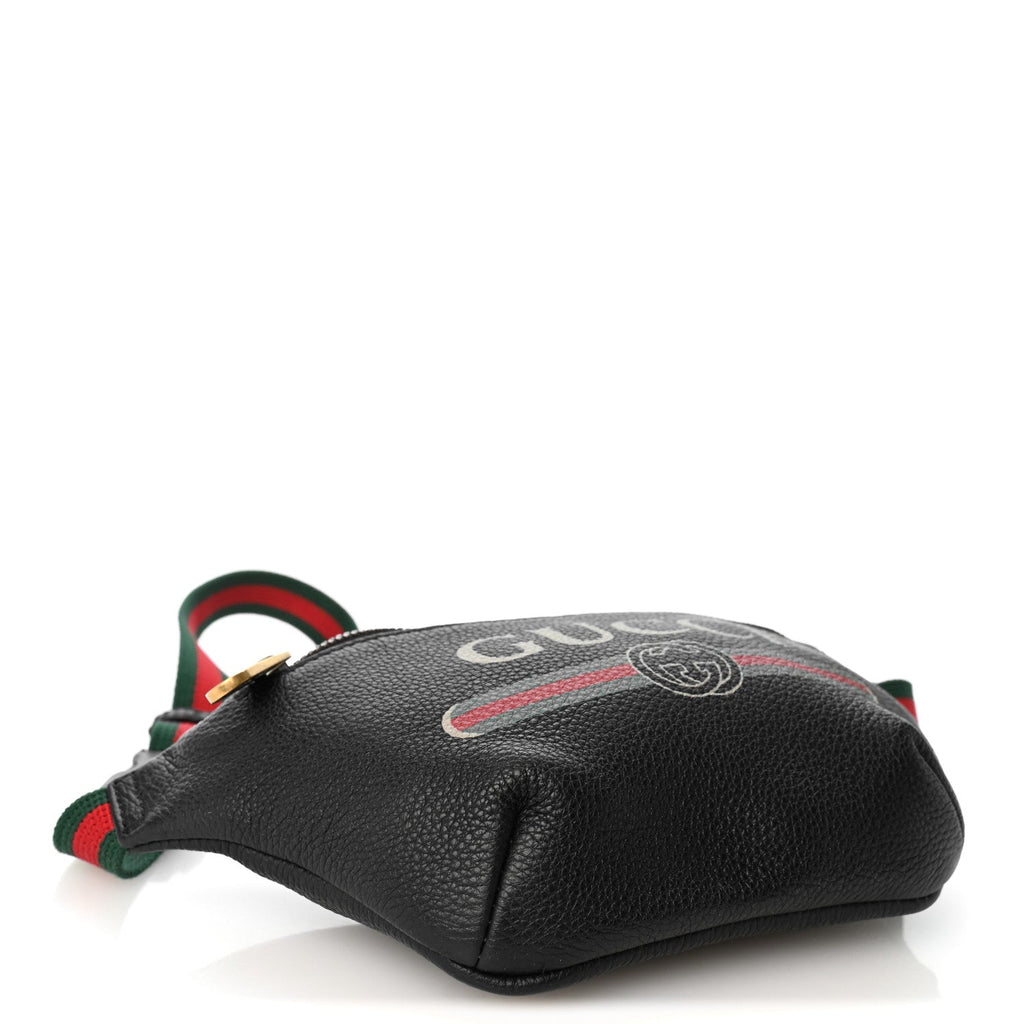Grained Calfskin Small Logo Belt Bag Black