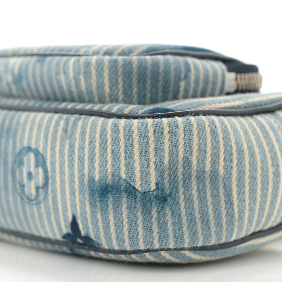 Hickory Stripes Denim Monogram Watercolor Outdoor Pouch Blue