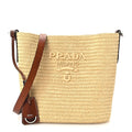 Crochet Vitello Secchiello Bucket Bag Naturale Brandy
