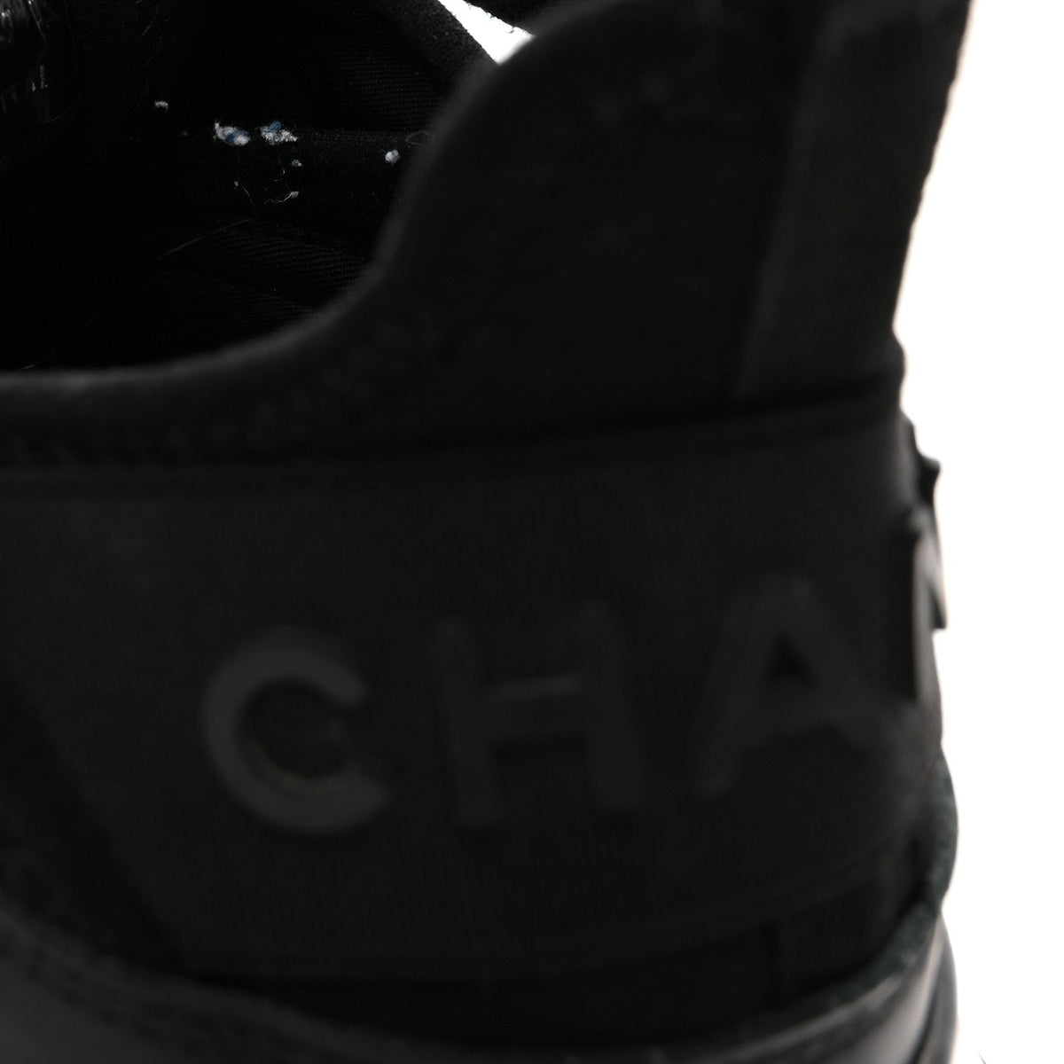 Velvet Calfskin Mixed Fibers CC Sneakers 36.5 Black