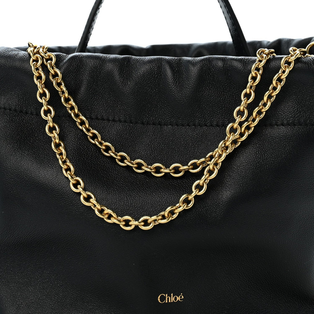 Lambskin Mini Icons Bucket Bag Black