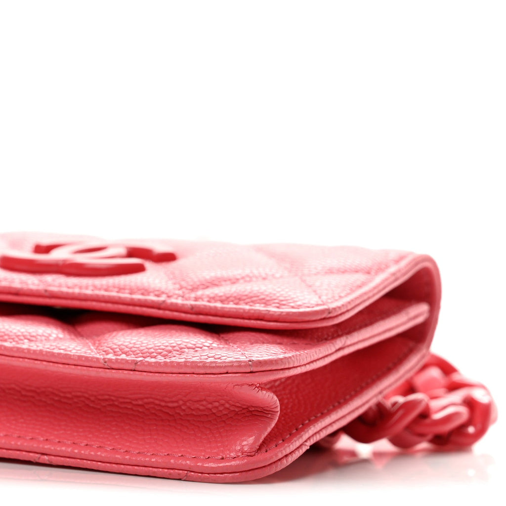 Caviar Quilted My Everything Belt Flap Card Holder Pink