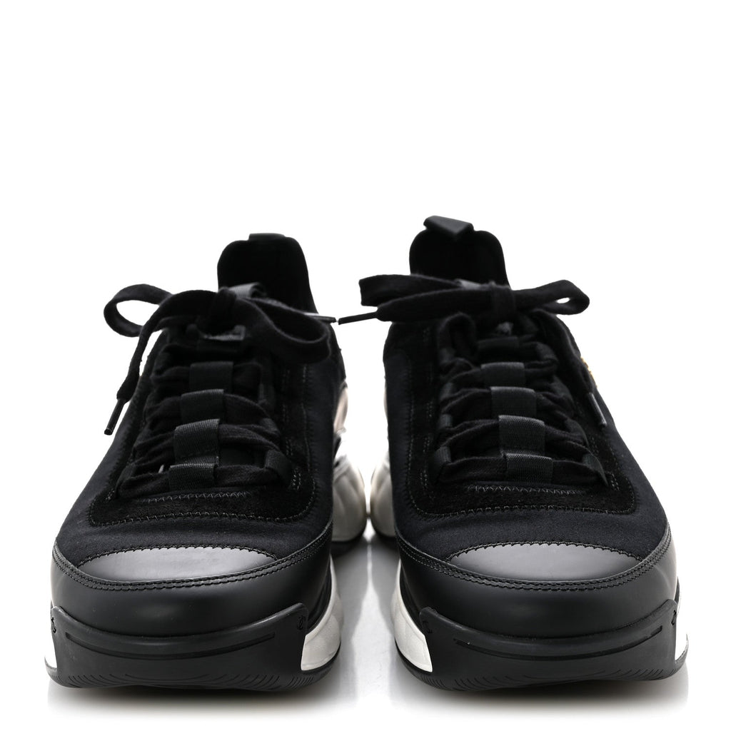 Velvet Calfskin Mixed Fibers CC Sneakers 41.5 Black