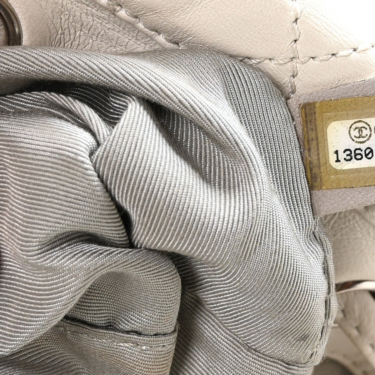 Lambskin Quilted Beijing Backpack Bag White
