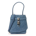 Denim Shark Lock Bucket Bag Medium Blue