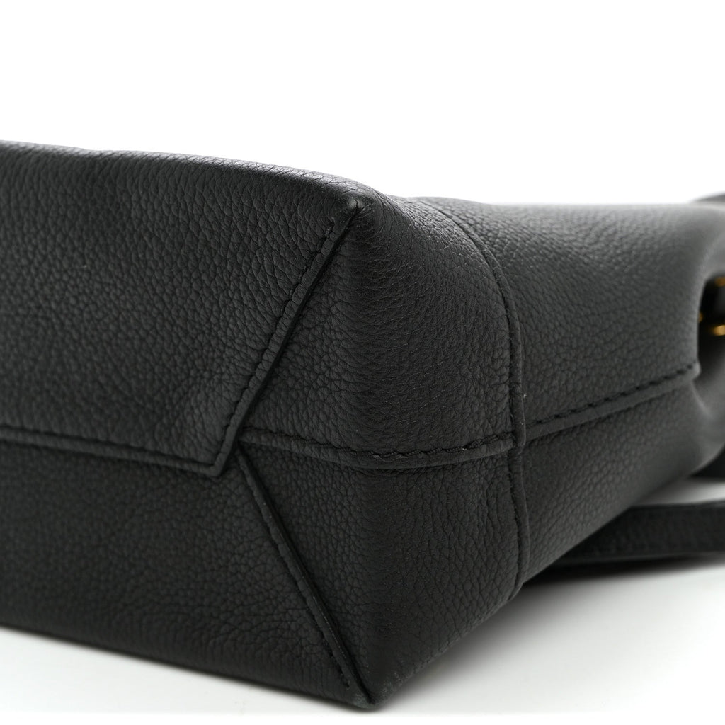Calfskin Lockme Mini Backpack Black