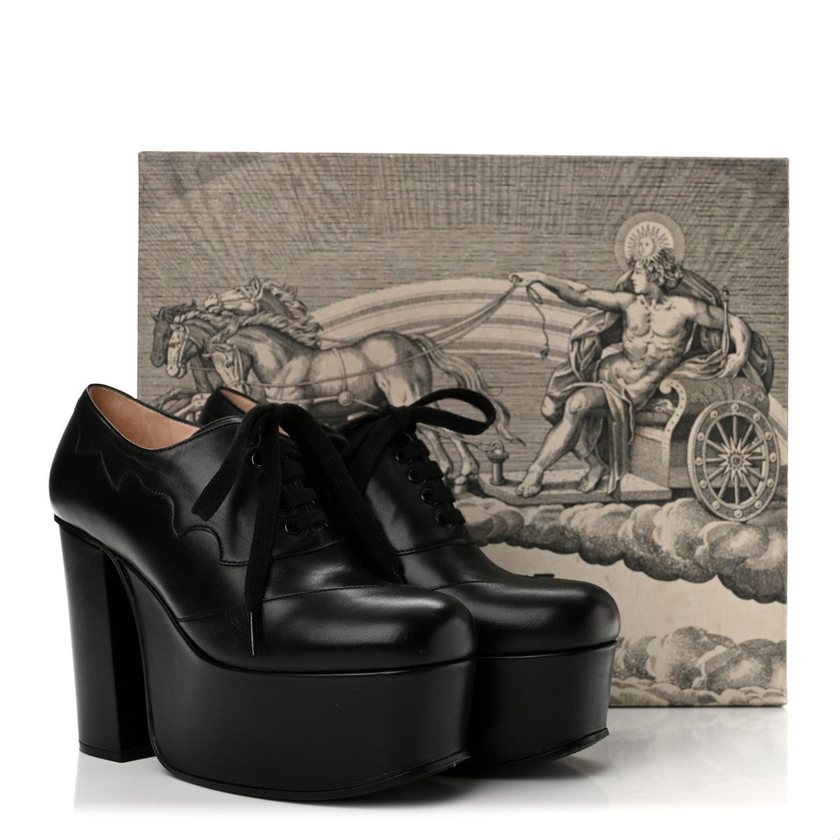Malaga Kid Otis Lace Up Platform Pumps 36.5 Black
