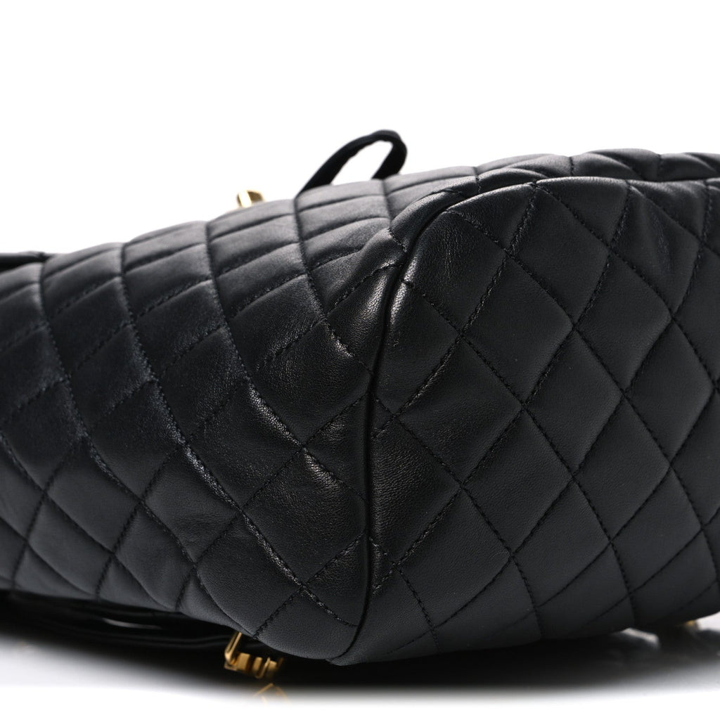 Calfskin Quilted Small Urban Spirit Backpack Black