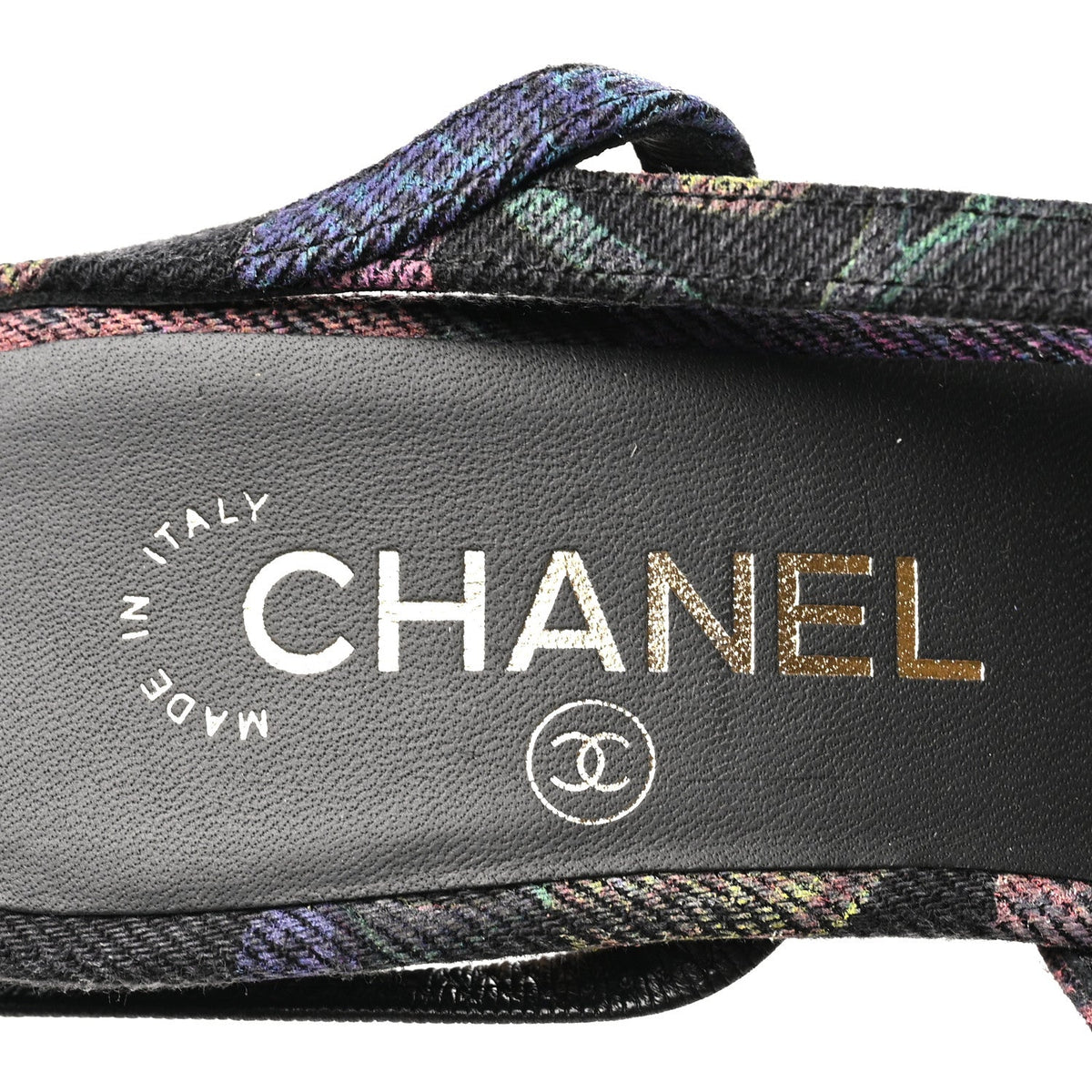 Denim Grosgrain Cap Toe CC Slingback Pumps 37 Charcoal Multicolor