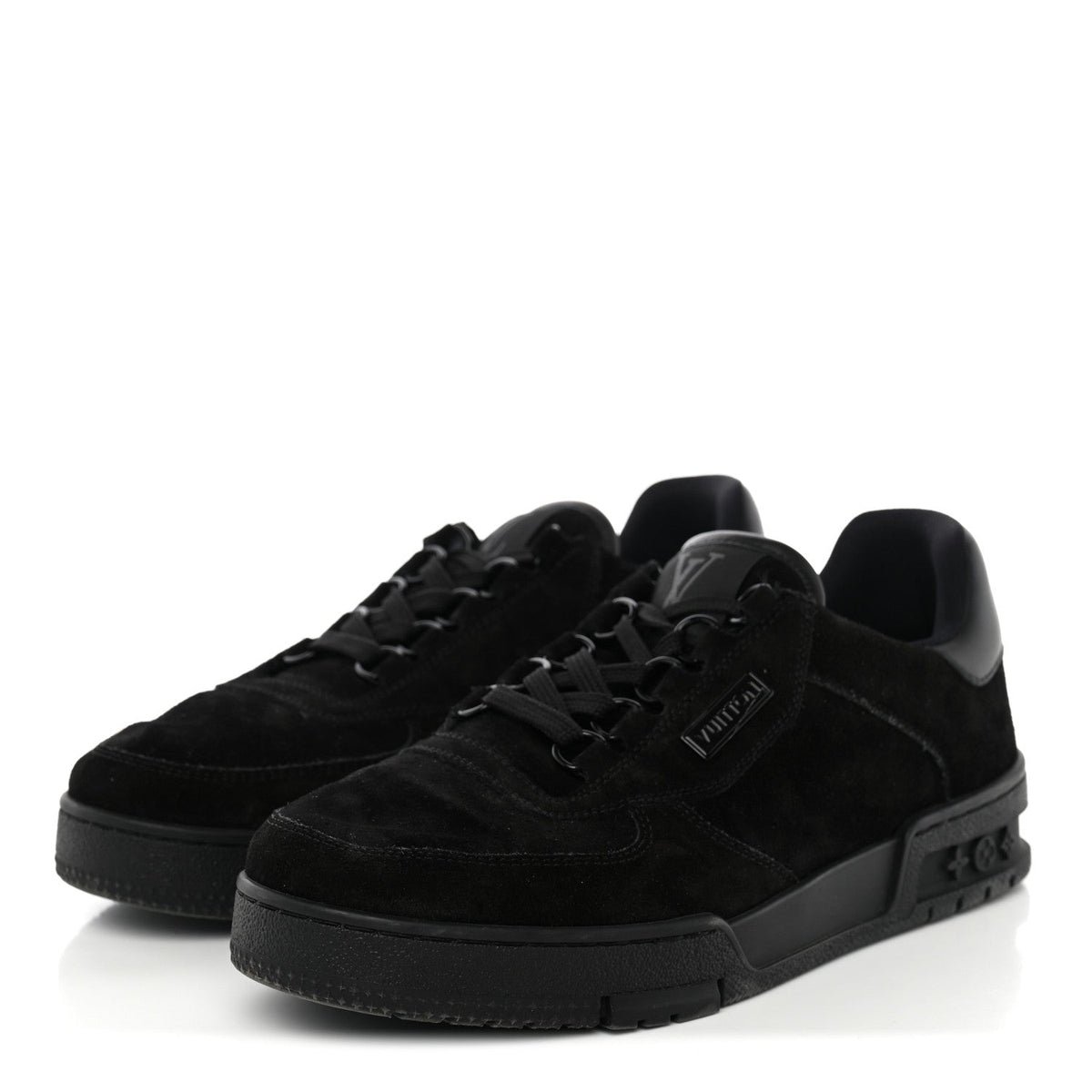 Suede Mens LV Trainer Sneakers 5.5 Black