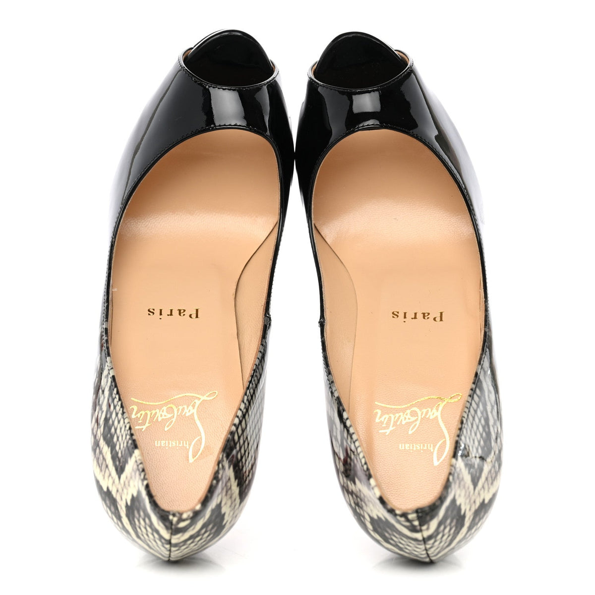 Patent Degrade Snakeskin Printed New Very Prive 120 Peep Toe Pumps 35
