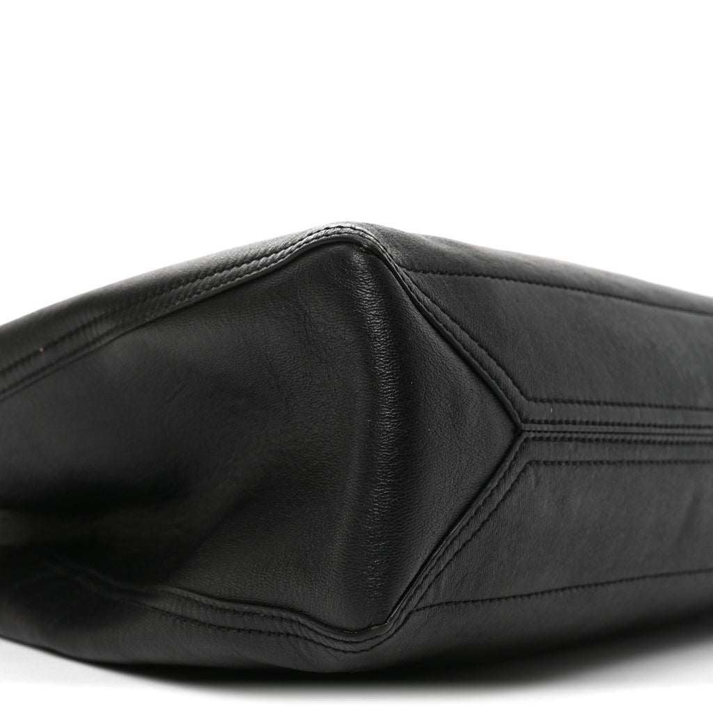New Sakai Calfskin Lux Medium Dahlia Tote Black