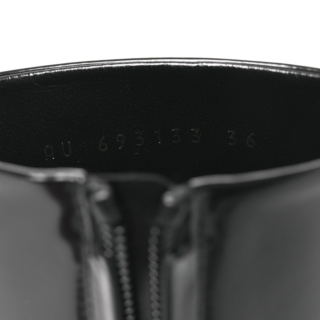 Glazed Calfskin Opyum Ankle Boots 36 Black