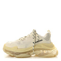 Fabric Mesh Clear Sole Womens Triple S Sneakers 37 White