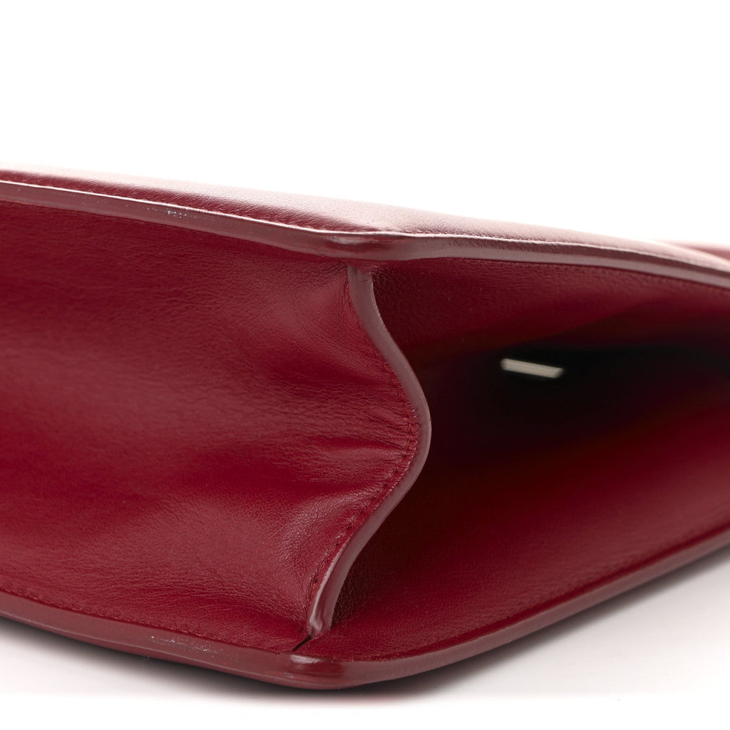 Patina Box Calfskin Medium Clasp Bag Scarlet