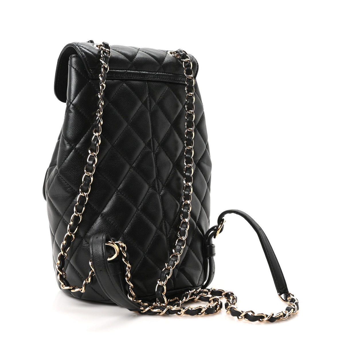 Caviar Quilted Pockets Backpack Black